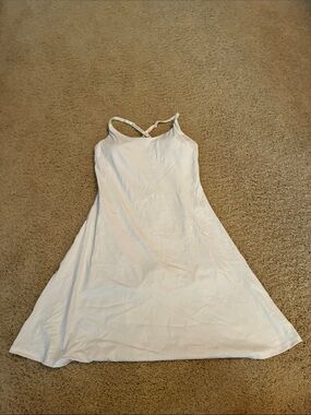 Simple White Athletic Dress with Cross Back Straps (size XS)